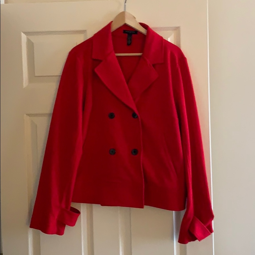 Red Blazer Banana Republic good for casual wear